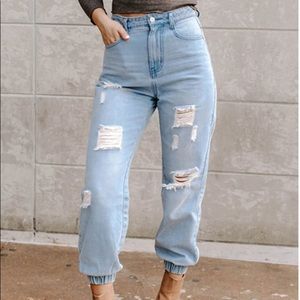 Kittenish Denim Joggers XL